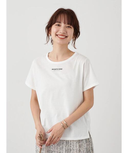 earth music&ecology（アースミュージックアンドエコロジー）の「second to none ちびT ＊（Tシャツ/カットソー・レディース・オフホワイト/ライトベージュ・S/M）」の5枚目の写真