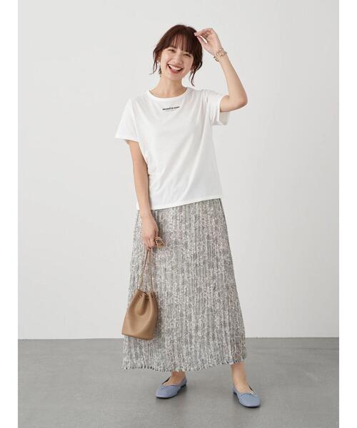 earth music&ecology（アースミュージックアンドエコロジー）の「second to none ちびT ＊（Tシャツ/カットソー・レディース・オフホワイト/ライトベージュ・S/M）」の13枚目の写真