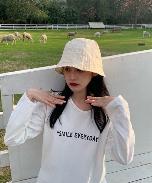 HALEY PESCA（ヘーリーペスカ）の「HALEY PESCA/コットンバケットハット（ハット・レディース・ホワイト/ブラック/パープル/アイボリー・FREE）」の7枚目の写真