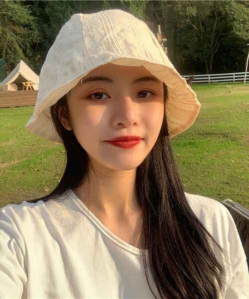 HALEY PESCA（ヘーリーペスカ）の「HALEY PESCA/コットンバケットハット（ハット・レディース・ホワイト/ブラック/パープル/アイボリー・FREE）」の10枚目の写真