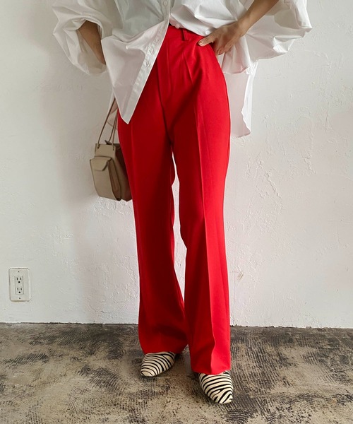 CAPRICIEUX LE'MAGE（カプリシューレマージュ）の「すっきりフレアパンツ（その他パンツ・レディース・レッド/ブラック/ベージュ・38/36）」の3枚目の写真