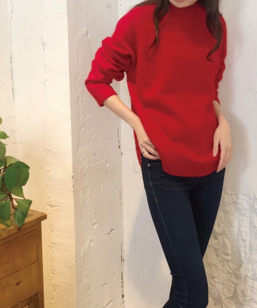 Banner Barrett(バナーバレット)の「ラウンドヘムニットトップス(ニット/セーター・レディース・ブラック/ベージュ/オリーブ/ブルー/レッド・38)」の10枚目の写真