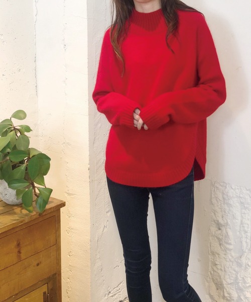 Banner Barrett(バナーバレット)の「ラウンドヘムニットトップス(ニット/セーター・レディース・ブラック/ベージュ/オリーブ/ブルー/レッド・38)」の17枚目の写真