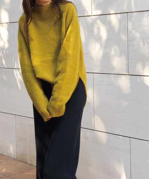 Banner Barrett(バナーバレット)の「ラウンドヘムニットトップス(ニット/セーター・レディース・ブラック/ベージュ/オリーブ/ブルー/レッド・38)」の6枚目の写真