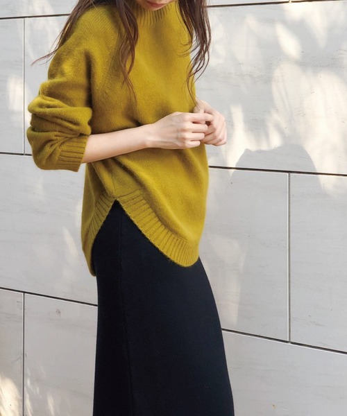 Banner Barrett(バナーバレット)の「ラウンドヘムニットトップス(ニット/セーター・レディース・ブラック/ベージュ/オリーブ/ブルー/レッド・38)」の9枚目の写真