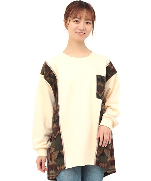 チチカカ（チチカカ）の「ジャカードシフトチュニック（チュニック・レディース・アイボリー/ベージュ・FREE）」の7枚目の写真