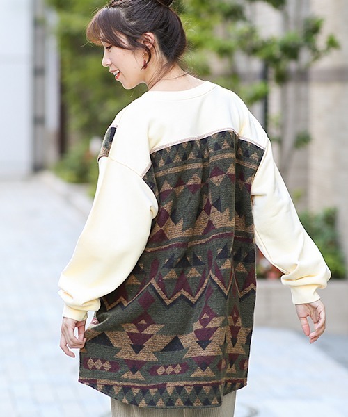 チチカカ（チチカカ）の「ジャカードシフトチュニック（チュニック・レディース・アイボリー/ベージュ・FREE）」の4枚目の写真