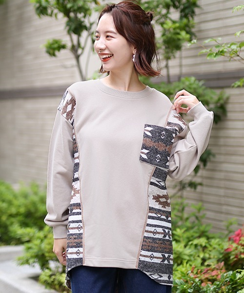 チチカカ（チチカカ）の「ジャカードシフトチュニック（チュニック・レディース・アイボリー/ベージュ・FREE）」の6枚目の写真