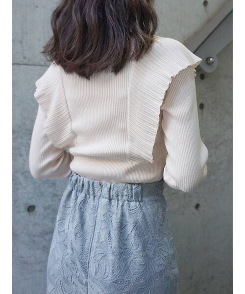 MERCURYDUO（マーキュリーデュオ）の「リーフケミカルレースタイトスカート（スカート・レディース・ブルー/オフホワイト/ブラウン・SMALL/MEDIUM）」の7枚目の写真