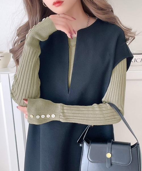 セール】綿100％柔らか。優秀リブニットトップス（ニット/セーター