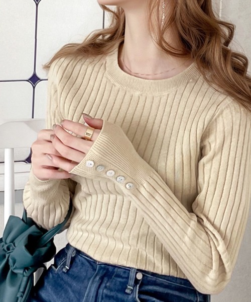 classicalelf（クラシカルエルフ）の「綿100％柔らか。優秀リブニットトップス（ニット/セーター・レディース・ライトグレー/ブラック/ベージュ/ライトグリーン/アイボリー/ブラウン系その他・MEDIUM/LARGE/X-LARGE/SMALL）」の21枚目の写真