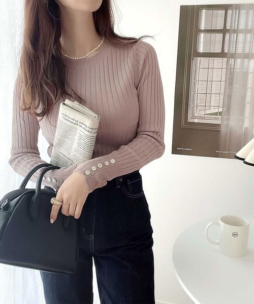 classicalelf（クラシカルエルフ）の「綿100％柔らか。優秀リブニットトップス（ニット/セーター・レディース・ライトグレー/ブラック/ベージュ/ライトグリーン/アイボリー/ブラウン系その他・MEDIUM/LARGE/X-LARGE/SMALL）」の22枚目の写真