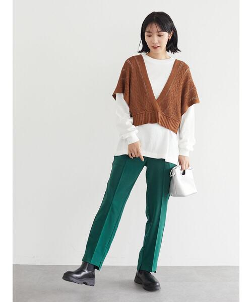 Green Parks(グリーンパークス)の「深V開きバックリボンベスト*(ベスト・レディース・カーキ/キャメル/ブラック・FREE)」の16枚目の写真