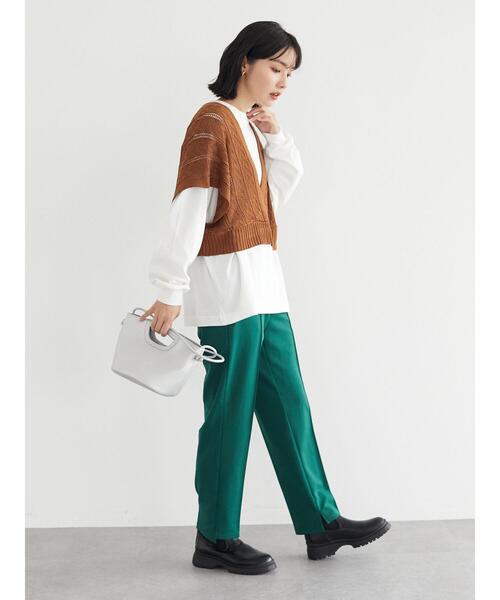 Green Parks(グリーンパークス)の「深V開きバックリボンベスト*(ベスト・レディース・カーキ/キャメル/ブラック・FREE)」の5枚目の写真