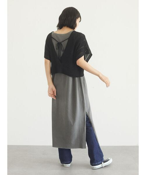 Green Parks(グリーンパークス)の「深V開きバックリボンベスト*(ベスト・レディース・カーキ/キャメル/ブラック・FREE)」の17枚目の写真