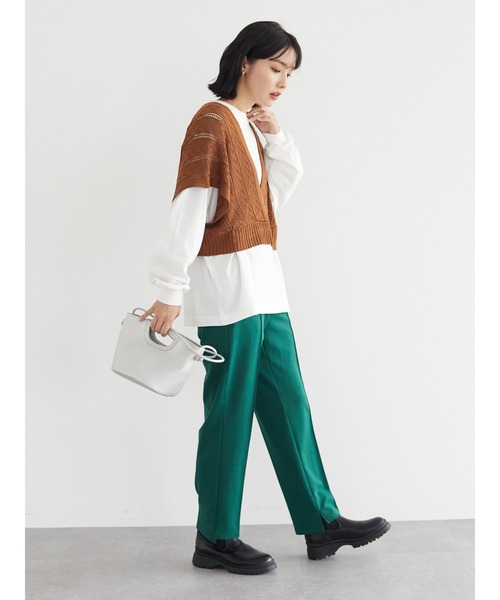 Green Parks(グリーンパークス)の「深V開きバックリボンベスト*(ベスト・レディース・カーキ/キャメル/ブラック・FREE)」の8枚目の写真