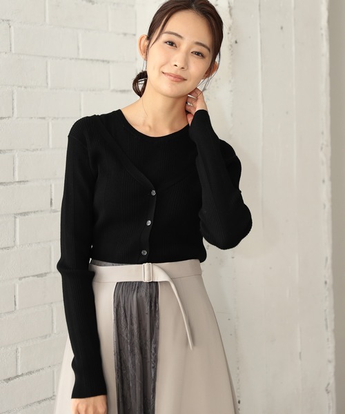 Andemiu（アンデミュウ）の「【カラー診断】リブニットアンサンブル227813（ニット/セーター・レディース・アイボリー/ブラック/ブルー/イエロー・FREE）」の3枚目の写真