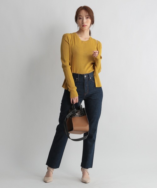 Andemiu（アンデミュウ）の「【カラー診断】リブニットアンサンブル227813（ニット/セーター・レディース・アイボリー/ブラック/ブルー/イエロー・FREE）」の13枚目の写真