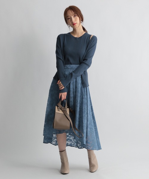 Andemiu（アンデミュウ）の「【カラー診断】リブニットアンサンブル227813（ニット/セーター・レディース・アイボリー/ブラック/ブルー/イエロー・FREE）」の14枚目の写真