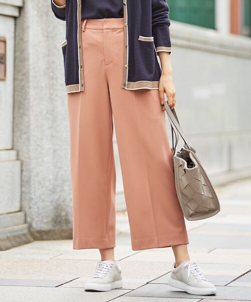 J.PRESS(ジェイプレス)の「【WEB限定カラーあり・洗える】NEWESTバックピーチ ワイドパンツ(その他パンツ・レディース・ブラウン系/黄土色系/ピンク系/ブラック系・11/9/7/13)」の4枚目の写真