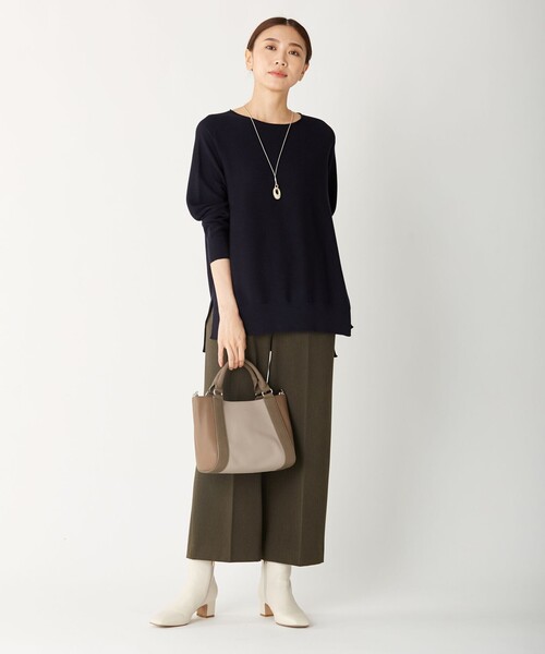 J.PRESS(ジェイプレス)の「【WEB限定カラーあり・洗える】NEWESTバックピーチ ワイドパンツ(その他パンツ・レディース・ブラウン系/黄土色系/ピンク系/ブラック系・11/9/7/13)」の9枚目の写真