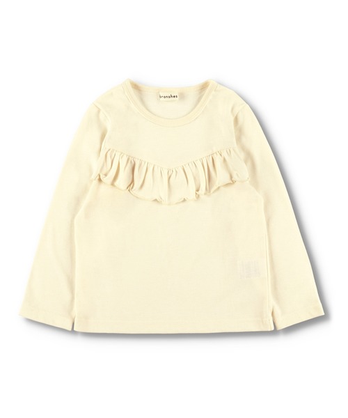 BRANSHES（ブランシェス）の「【WEB限定】胸元フリル長袖Tシャツ（Tシャツ/カットソー・キッズ・パープル/ピンク/アイボリー・110cm/100cm/120cm/130cm/140cm/150cm）」の2枚目の写真