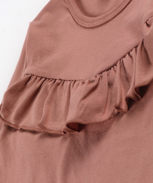 BRANSHES（ブランシェス）の「【WEB限定】胸元フリル長袖Tシャツ（Tシャツ/カットソー・キッズ・パープル/ピンク/アイボリー・110cm/100cm/120cm/130cm/140cm/150cm）」の5枚目の写真