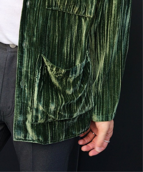 Jieda（ジエダ）の「【JIEDA / ジエダ】WRINKLE VELVET OPEN COLLAR SHIRT（シャツ/ブラウス・メンズ・グリーン・2）」の3枚目の写真