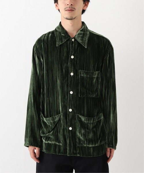 Jieda（ジエダ）の「【JIEDA / ジエダ】WRINKLE VELVET OPEN COLLAR SHIRT（シャツ/ブラウス・メンズ・グリーン・2）」の5枚目の写真