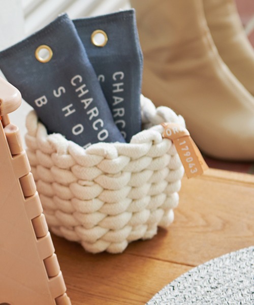 LAKOLE（ラコレ）の「モコモコロープコンテナ(S) / 235573（収納グッズ・レディース・ホワイト/グレー/ブラウン・FREE）」の2枚目の写真