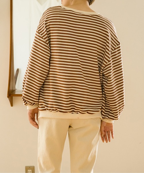 Ambre Neige(アンブルネージュ)の「ボリュームボーダープルオーバー/【WEB/EC限定商品】(Tシャツ/カットソー・レディース・ダークブラウン/ベージュ・FREE)」の15枚目の写真