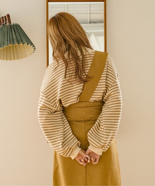 Ambre Neige(アンブルネージュ)の「ボリュームボーダープルオーバー/【WEB/EC限定商品】(Tシャツ/カットソー・レディース・ダークブラウン/ベージュ・FREE)」の3枚目の写真