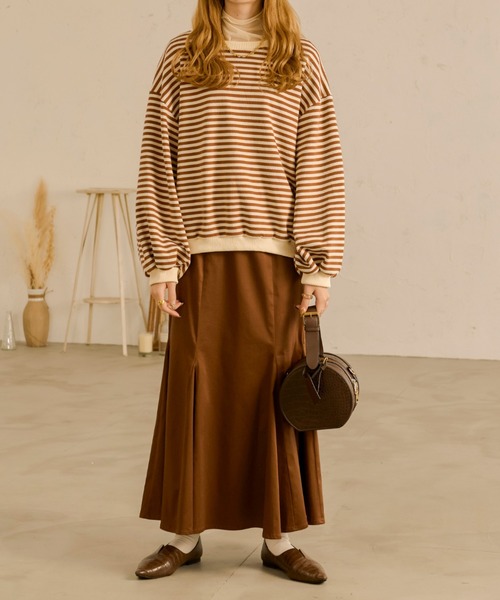 Ambre Neige(アンブルネージュ)の「ボリュームボーダープルオーバー/【WEB/EC限定商品】(Tシャツ/カットソー・レディース・ダークブラウン/ベージュ・FREE)」の20枚目の写真