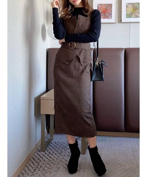 RESEXXY(リゼクシー)の「コーディロイジャンスカ(ワンピース・レディース・ブラック/ブラウン/ピンク・FREE)」の3枚目の写真