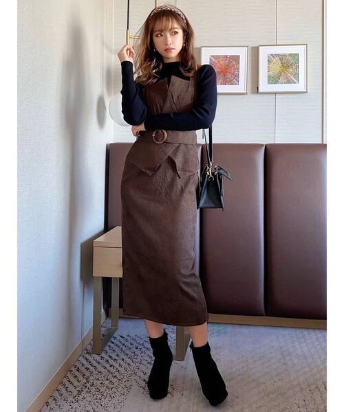 RESEXXY(リゼクシー)の「コーディロイジャンスカ(ワンピース・レディース・ブラック/ブラウン/ピンク・FREE)」の4枚目の写真