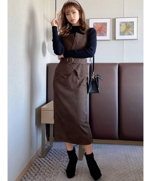 RESEXXY(リゼクシー)の「コーディロイジャンスカ(ワンピース・レディース・ブラック/ブラウン/ピンク・FREE)」の5枚目の写真