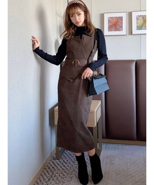 RESEXXY(リゼクシー)の「コーディロイジャンスカ(ワンピース・レディース・ブラック/ブラウン/ピンク・FREE)」の6枚目の写真