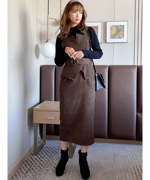 RESEXXY(リゼクシー)の「コーディロイジャンスカ(ワンピース・レディース・ブラック/ブラウン/ピンク・FREE)」の7枚目の写真