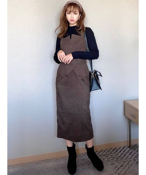 RESEXXY(リゼクシー)の「コーディロイジャンスカ(ワンピース・レディース・ブラック/ブラウン/ピンク・FREE)」の8枚目の写真