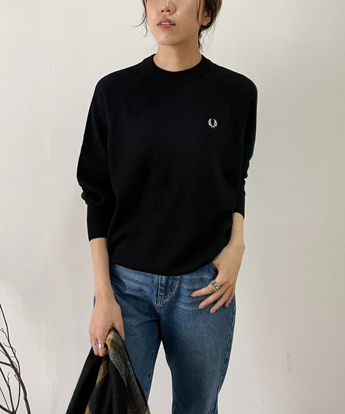 【美品】フレッドペリー セーター リブ クルーネック M ブラック FRED PERRY（フレッドペリー）の「〈WEB限定〉【FRED PERRY