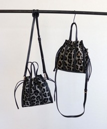 MIAN  | ヒョウ柄巾着ショルダーバッグ(ショルダーバッグ)