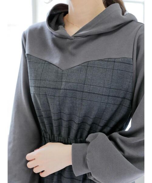 Areeam（アリーム）の「迷わず手に取るパーカーワンピース（ワンピース・レディース・ボルドー/チャコールグレー・FREE）」の20枚目の写真