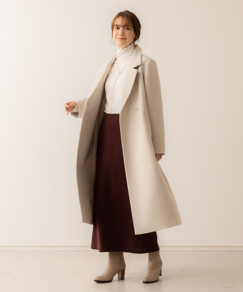 abahouse mavie（アバハウスマヴィ）の「ベルト付ロングコート（その他アウター・レディース・ブラック/ダークブラウン/アイボリー・フリー）」の6枚目の写真