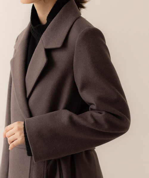 abahouse mavie（アバハウスマヴィ）の「ベルト付ロングコート（その他アウター・レディース・ブラック/ダークブラウン/アイボリー・フリー）」の14枚目の写真