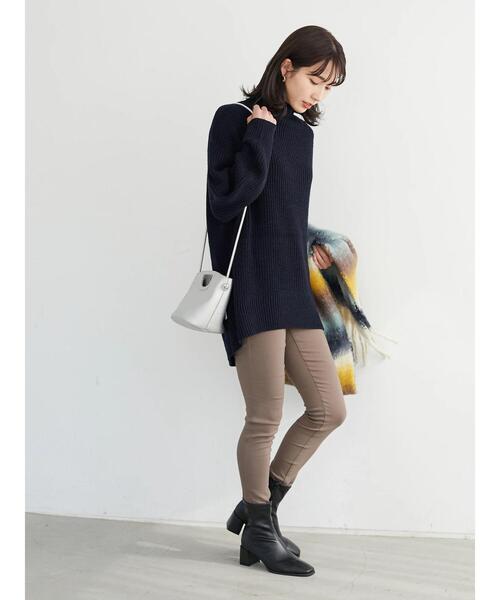 Green Parks(グリーンパークス)の「裏起毛ストレッチスキニーパンツ*(その他パンツ・レディース・ブラック/ネイビー/モカ・S/M/L)」の8枚目の写真