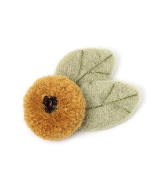 studio CLIP(スタディオクリップ)の「ポンポンフラワーブローチ(ブローチ/コサージュ・レディース・グレー/イエロー・FREE)」の2枚目の写真