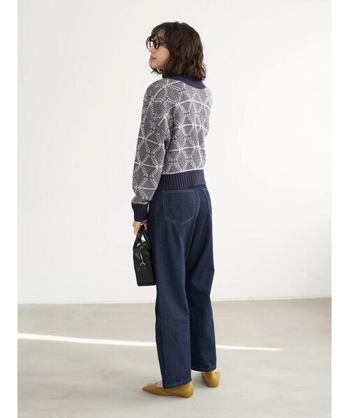 earth music&ecology（アースミュージックアンドエコロジー）の「2way ジャカードニットカーディガン(ダイヤ)（カーディガン/ボレロ・レディース・ブラック/ブラウン/ネイビー・FREE）」の12枚目の写真