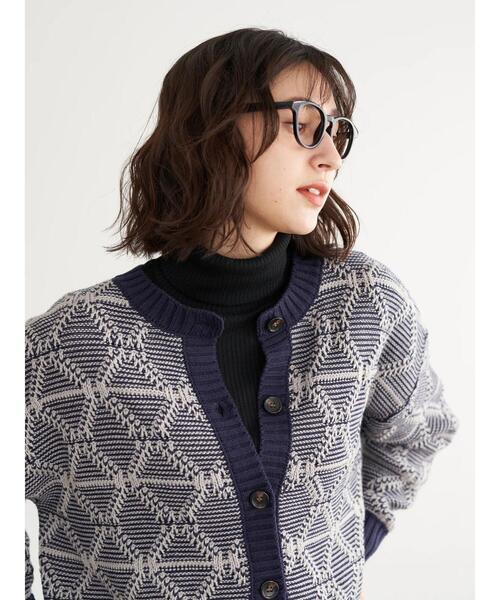 earth music&ecology（アースミュージックアンドエコロジー）の「2way ジャカードニットカーディガン(ダイヤ)（カーディガン/ボレロ・レディース・ブラック/ブラウン/ネイビー・FREE）」の18枚目の写真