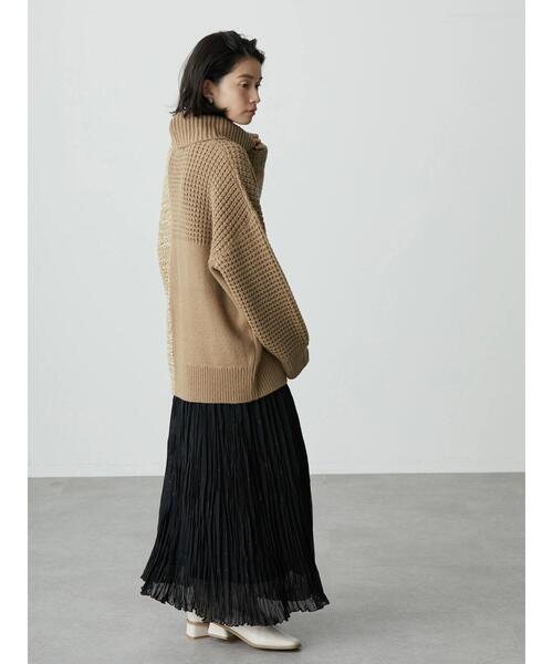 AMERICAN HOLIC（アメリカンホリック）の「タートルネック編み違いニットチュニック（ニット/セーター・レディース・ブラウン/アイボリー・M/L）」の11枚目の写真