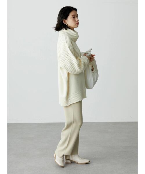 AMERICAN HOLIC（アメリカンホリック）の「タートルネック編み違いニットチュニック（ニット/セーター・レディース・ブラウン/アイボリー・M/L）」の22枚目の写真